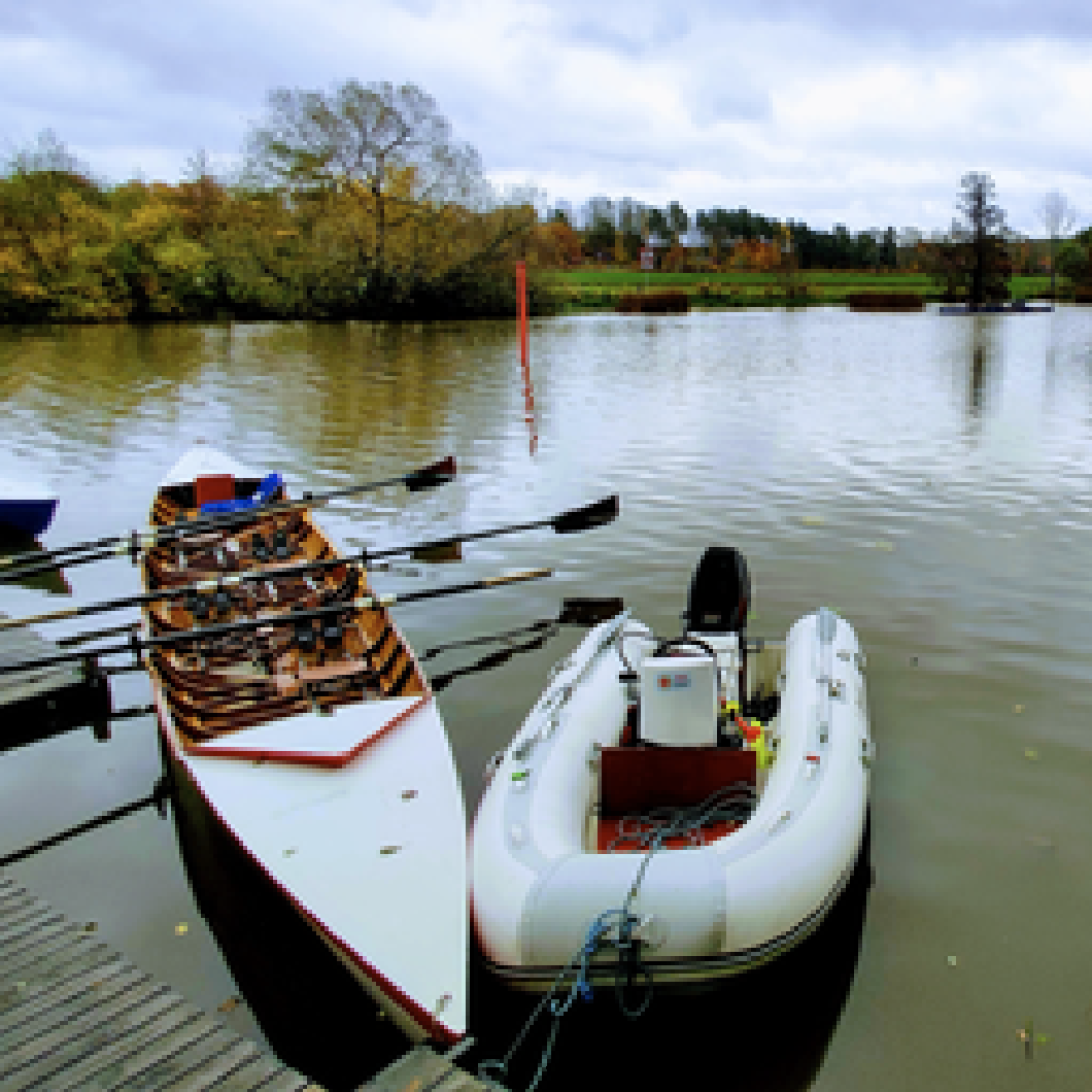 Input image of boats at a dock