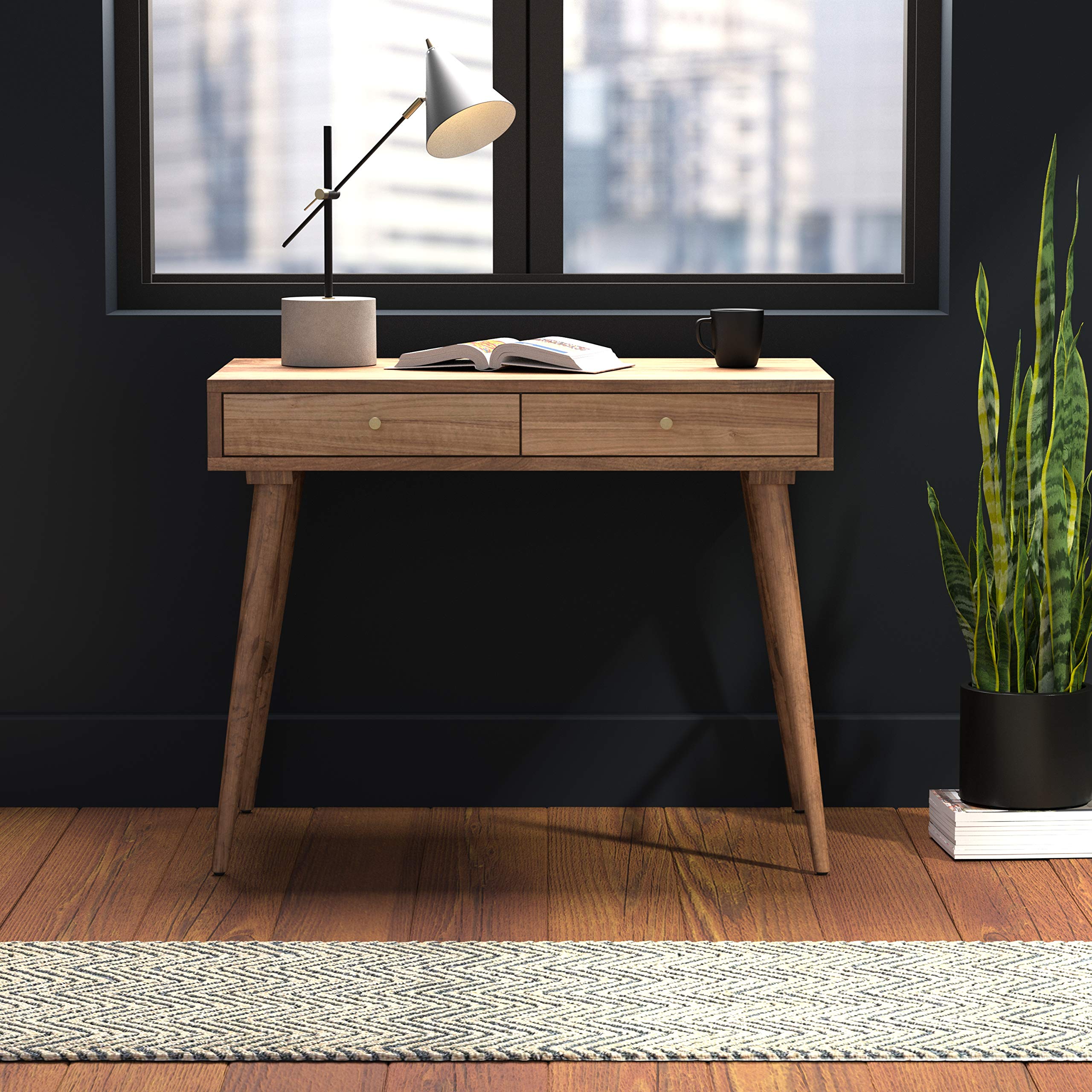 Desk in a styled space
