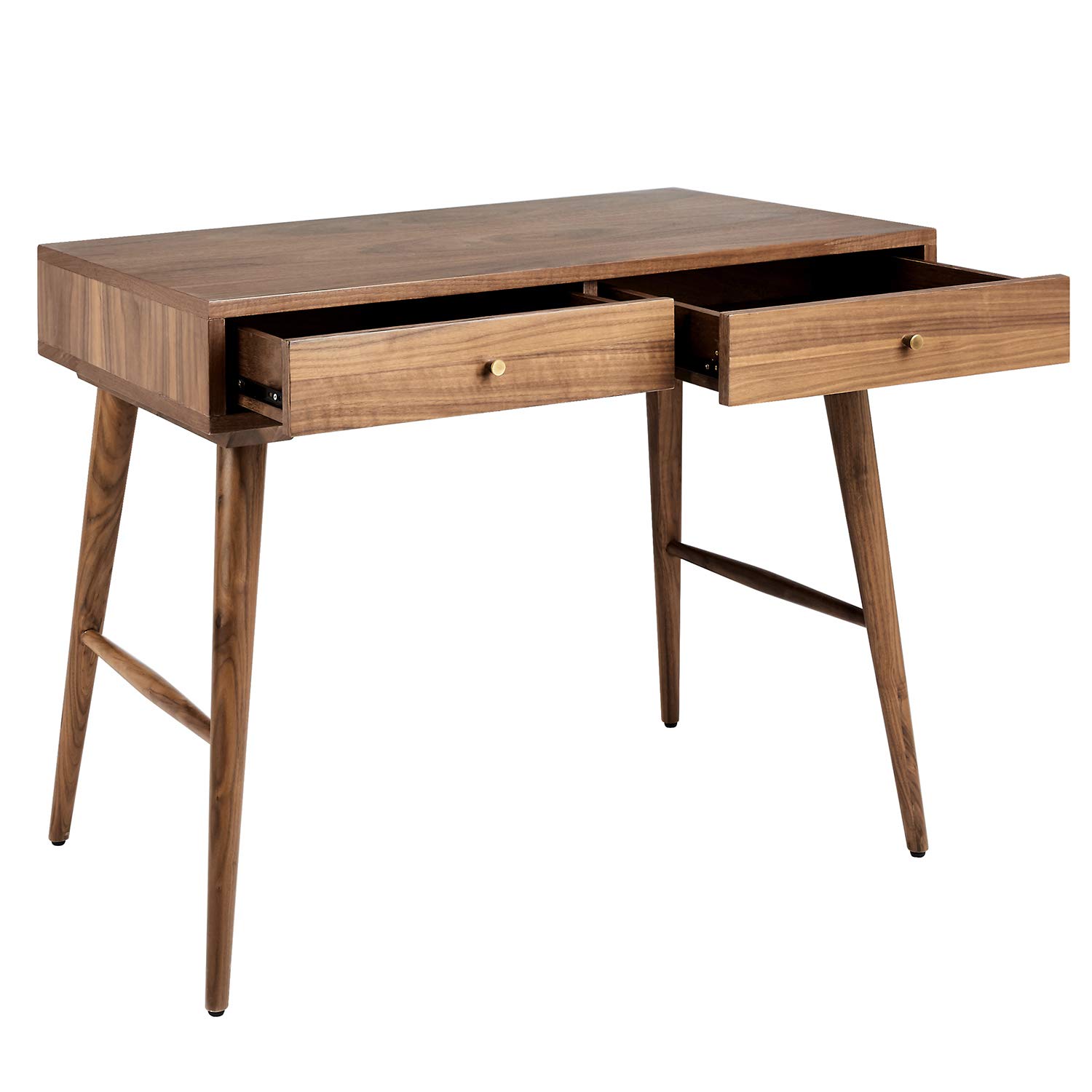 Desk with drawers open