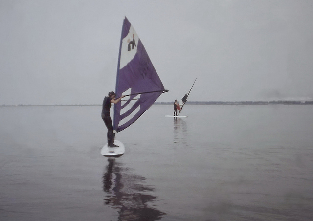 Windsurfer on water